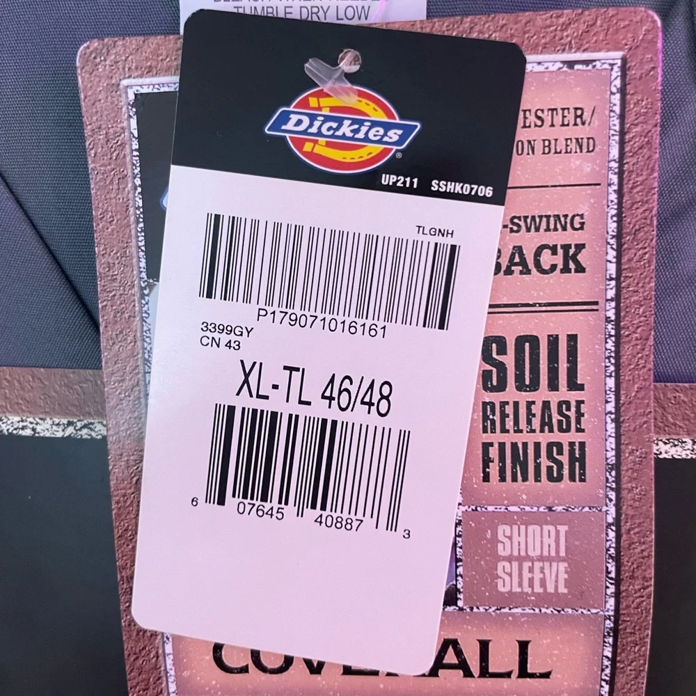 🎳NWT Dickies Gray Short-Sleeve Coverall - Picture 3 of 6